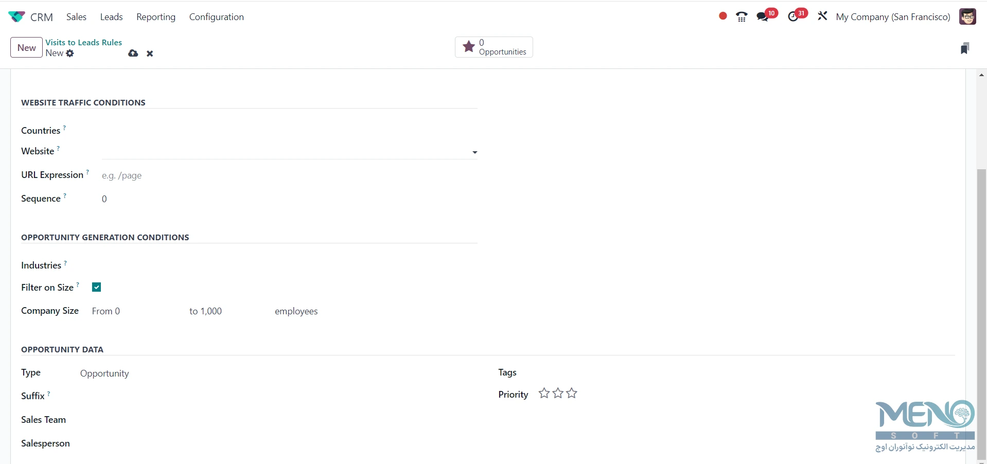 کتاب اودو (Odoo) 18 نسخه Enterprise: CRM