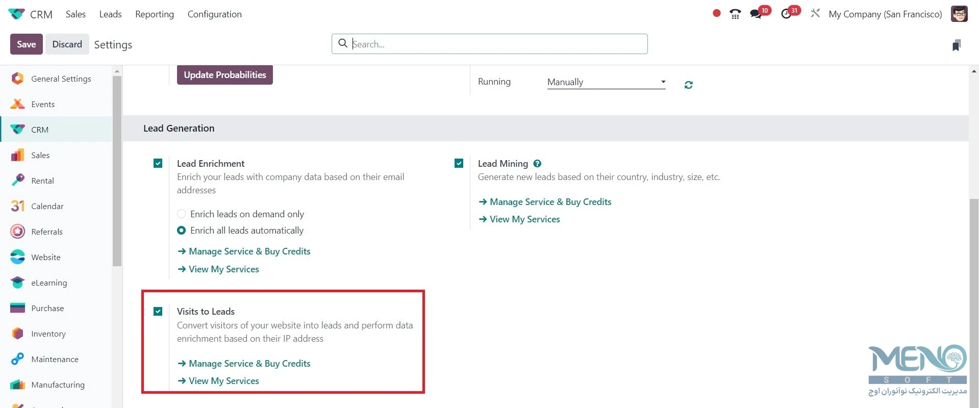 کتاب اودو (Odoo) 18 نسخه Enterprise: CRM